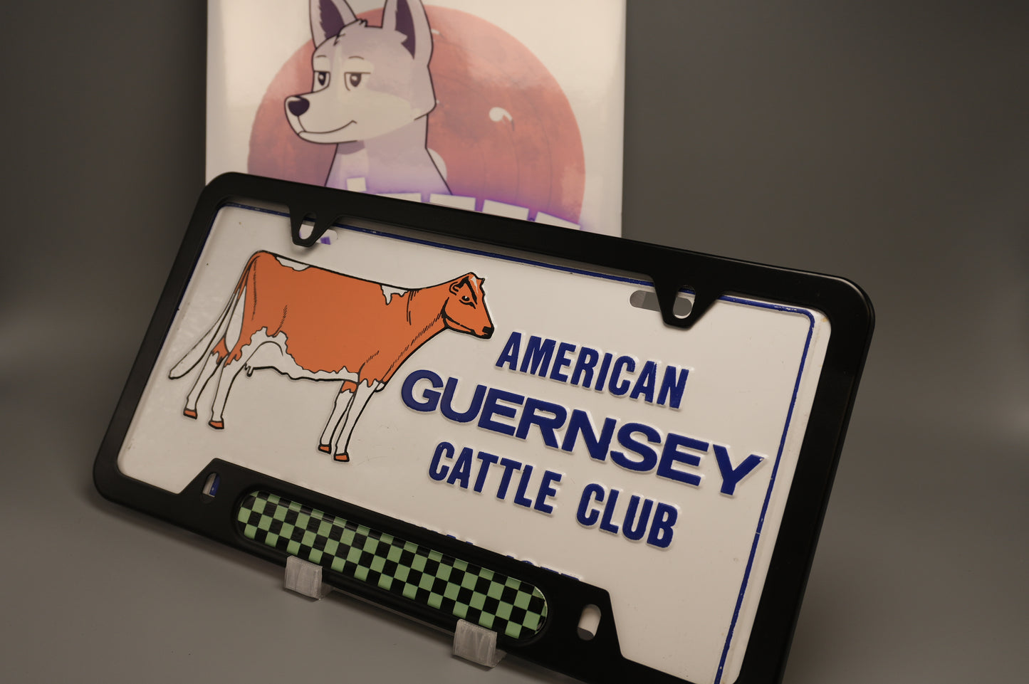 License plate frame aluminum - Tanjiro cloth pattern