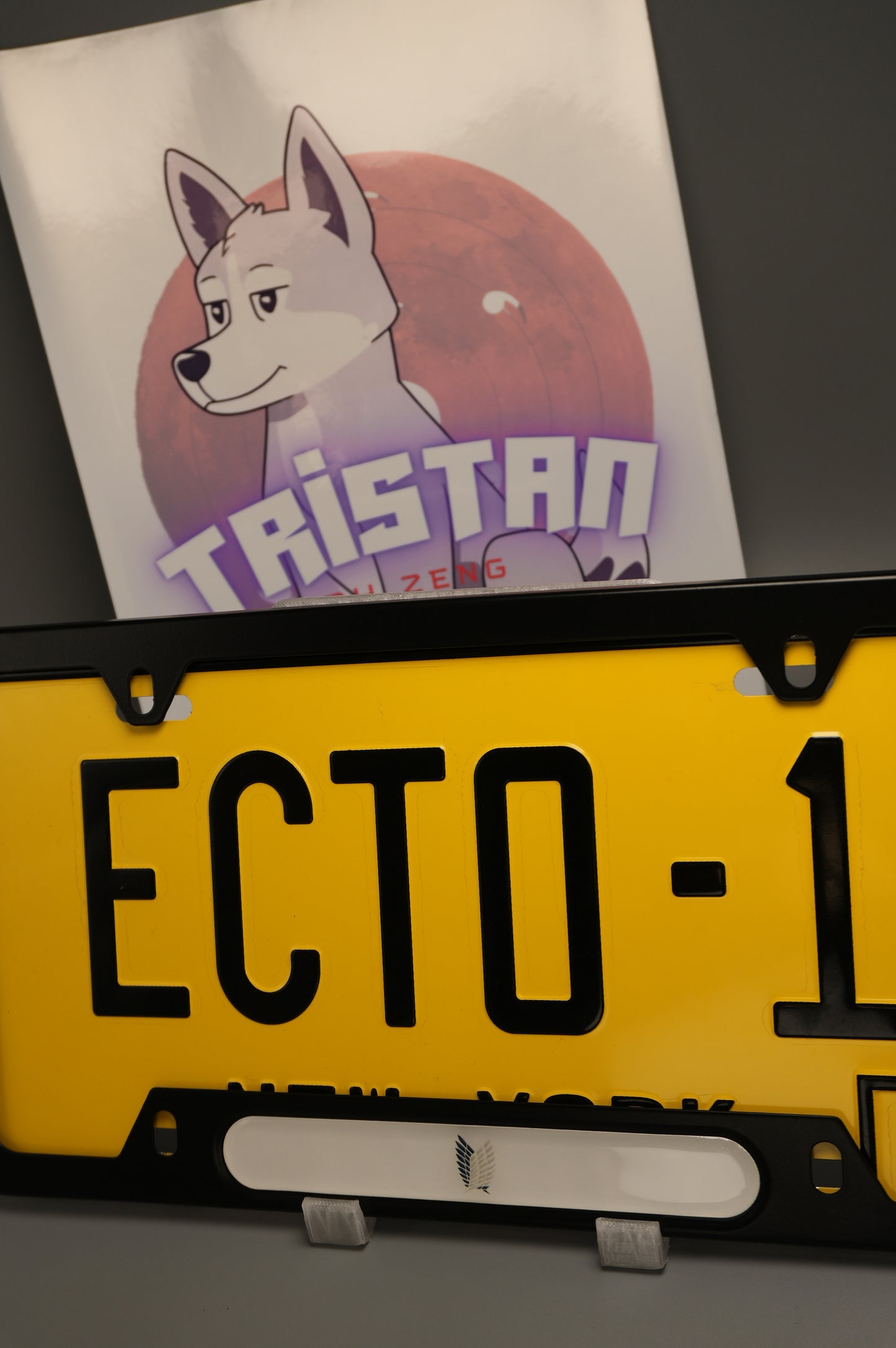 License plate frame aluminum - wings of freedom - attack on titan