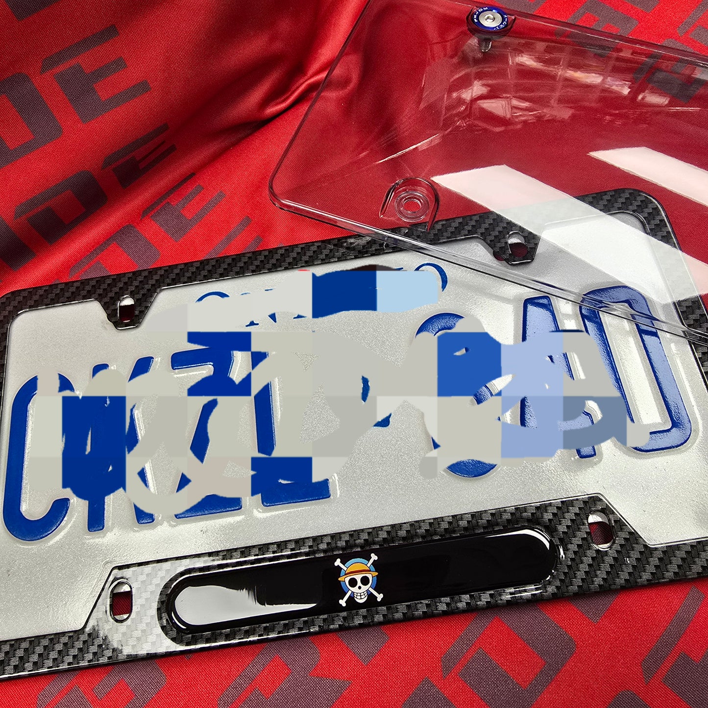 Anime One Piece Jolly Roger Flag on going Merry "ジョリーロジャー" aluminum License plate frame