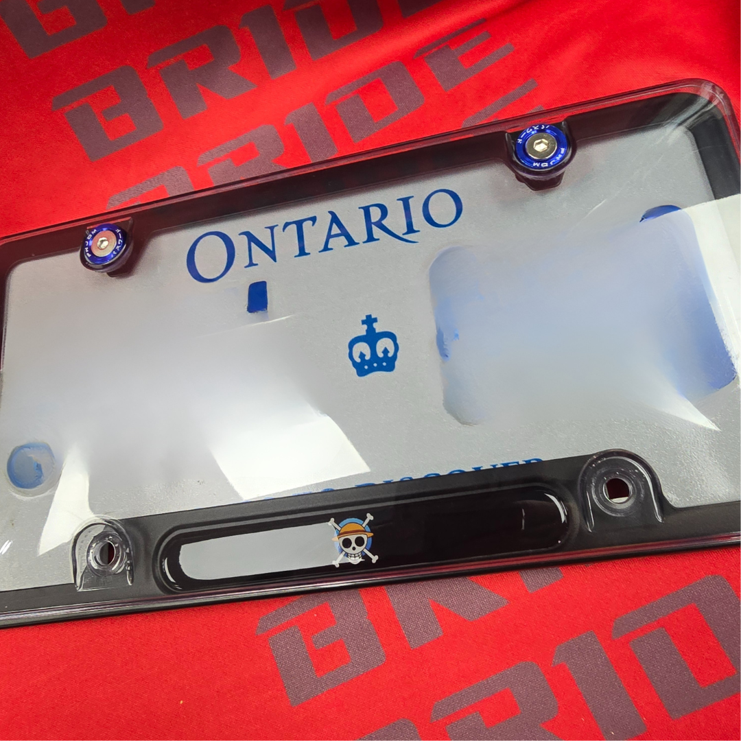 Anime One Piece Jolly Roger Flag on going Merry "ジョリーロジャー" aluminum License plate frame