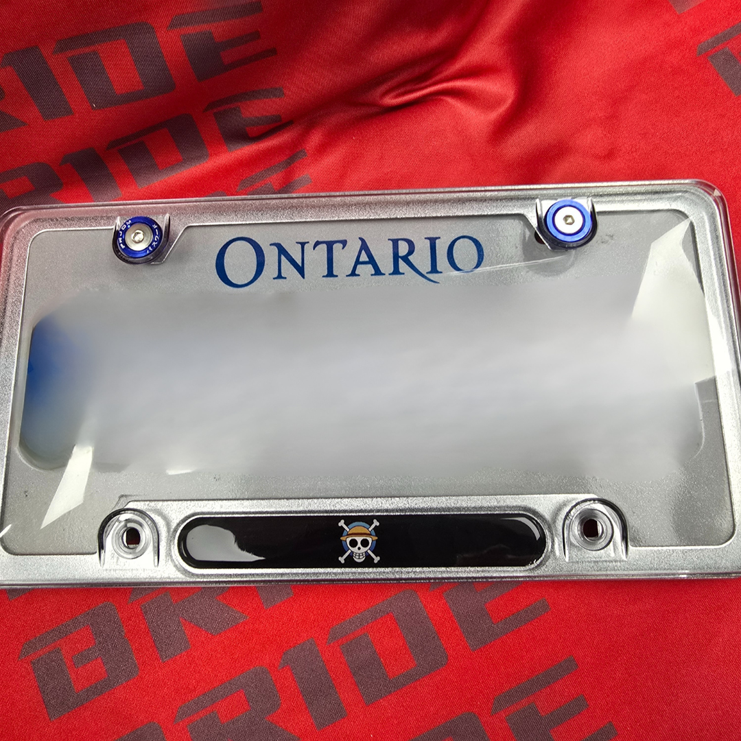 Anime One Piece Jolly Roger Flag on going Merry "ジョリーロジャー" aluminum License plate frame