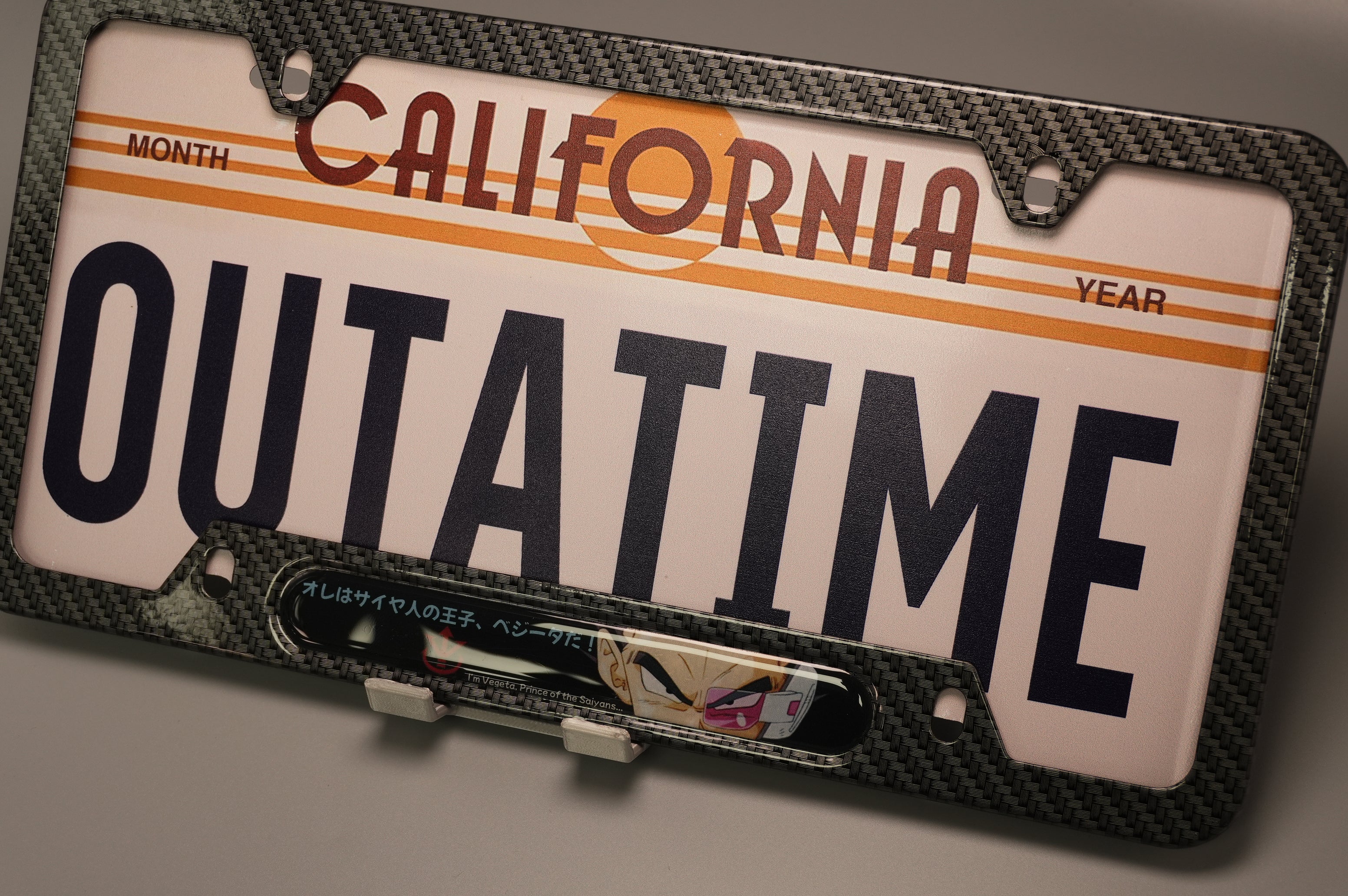 Saiyan Elite License plate frame with Vegeta