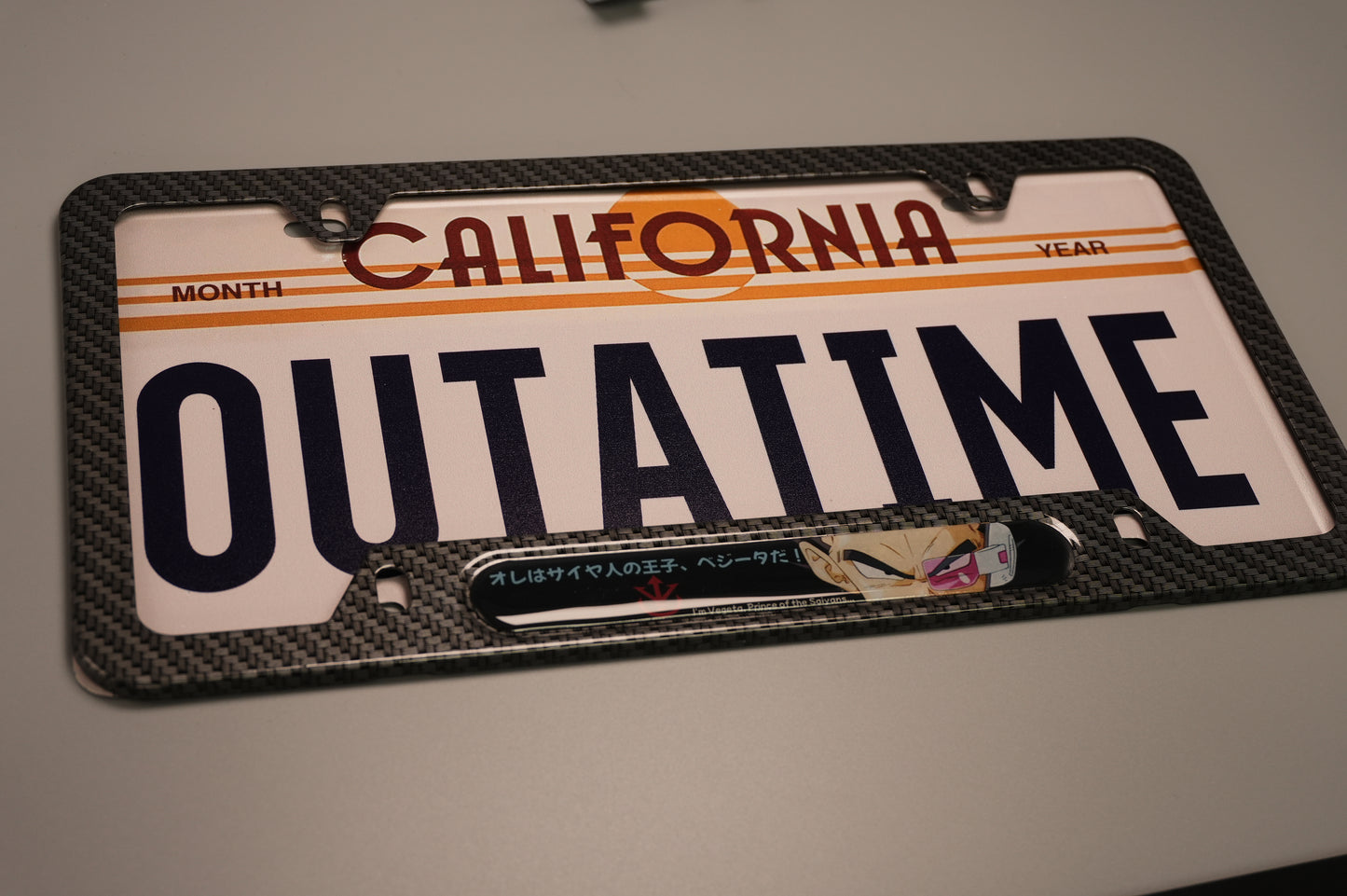 Saiyan Elite License plate frame with Vegeta