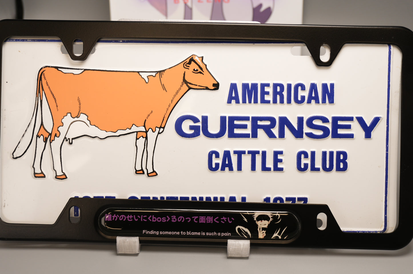 License plate frame aluminum - Gojo  Jujutso kaisen "finding someone to blame is such a pain"?