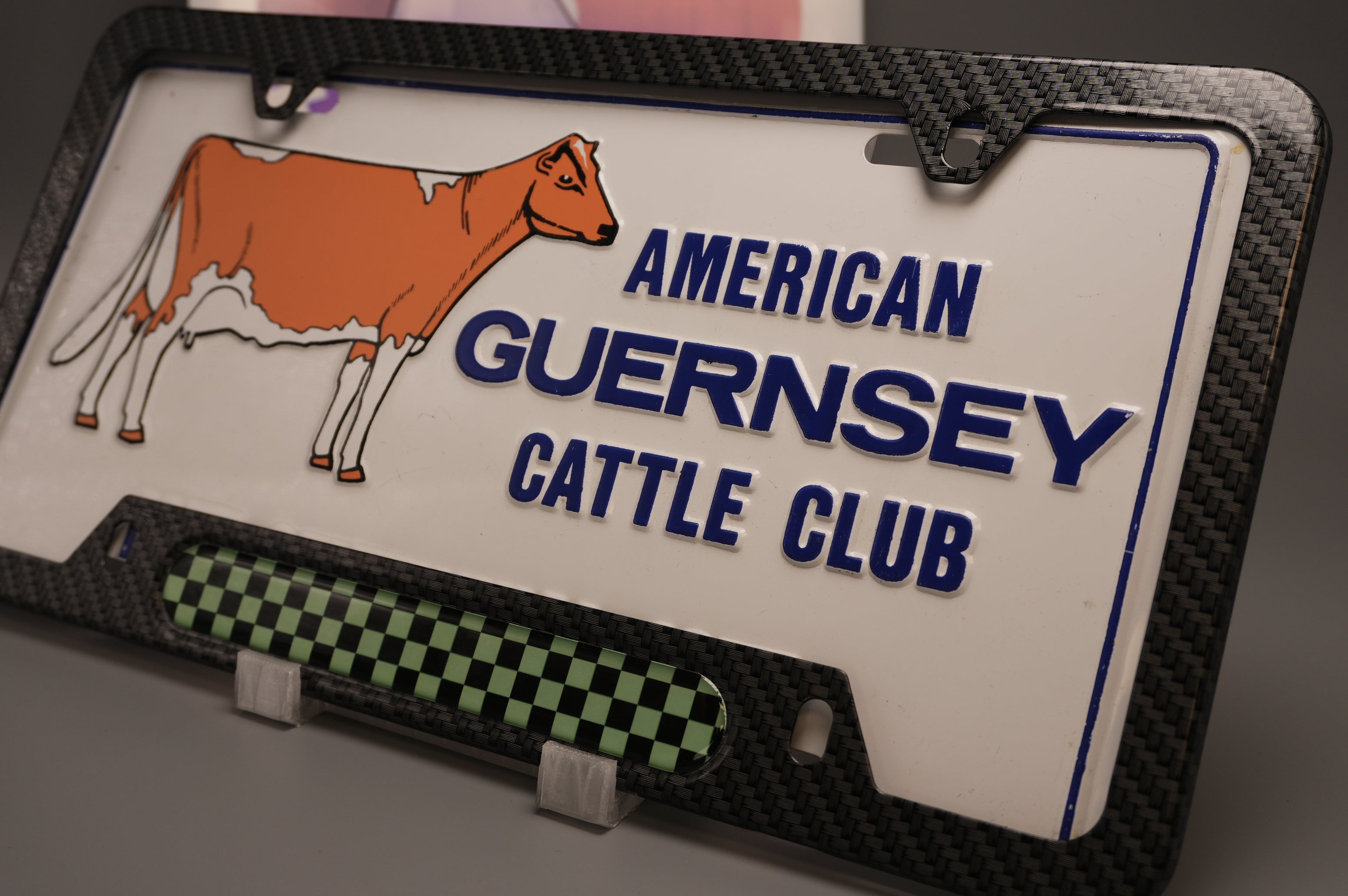 License plate frame aluminum -  Tanjiro cloth pattern