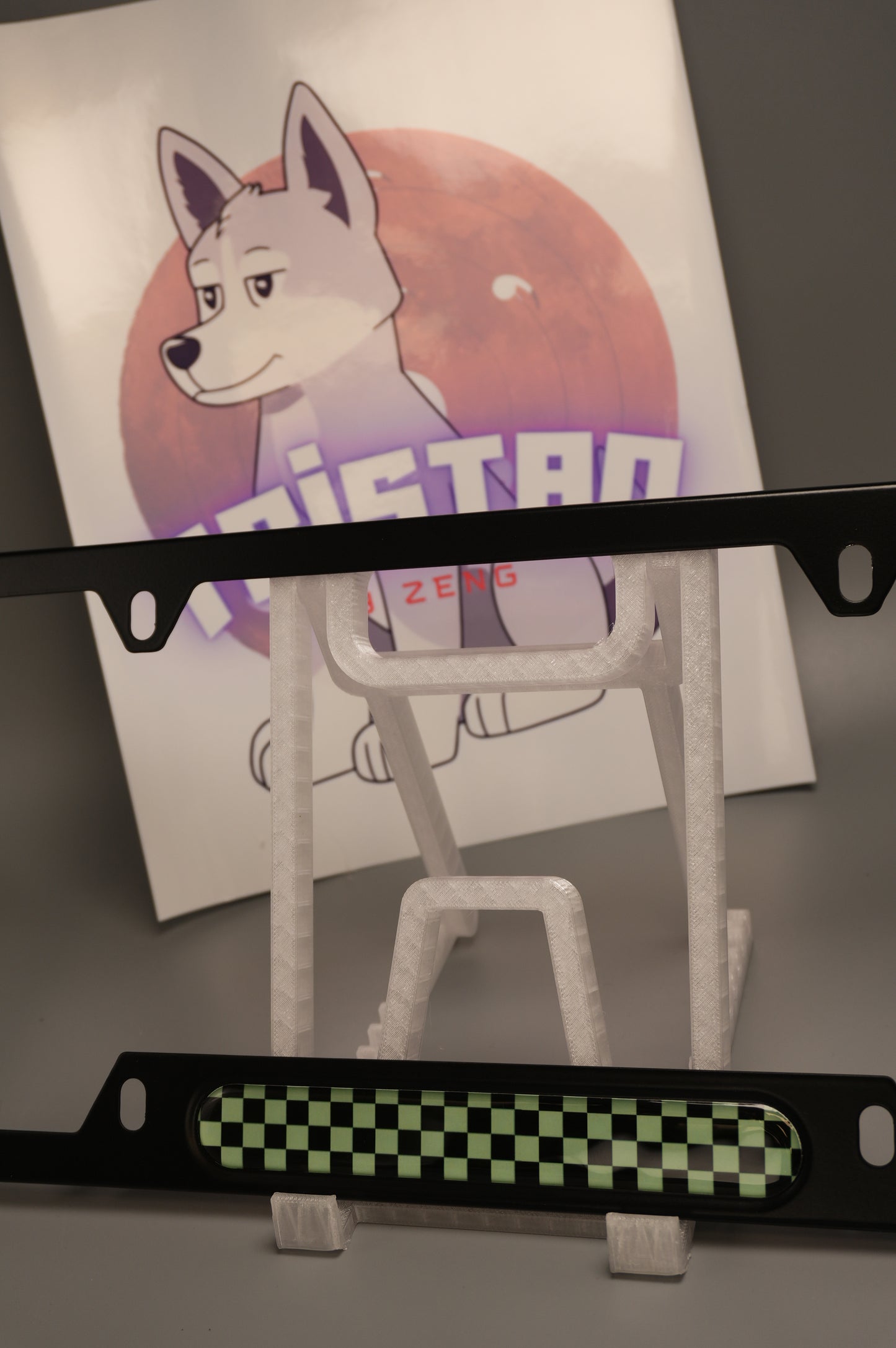 License plate frame aluminum - Demon slayer Tanjiro cloth pattern