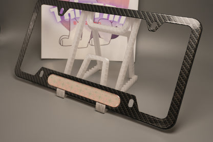 License plate frame aluminum - Demon slayer Nezunko cloth pattern