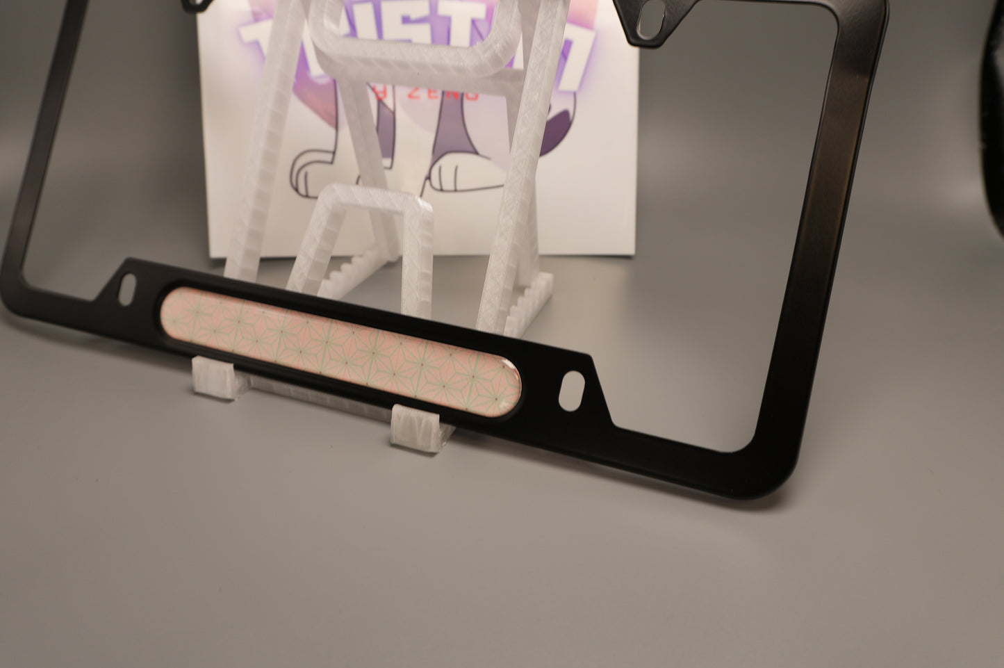 License plate frame aluminum - Demon slayer Nezunko cloth pattern