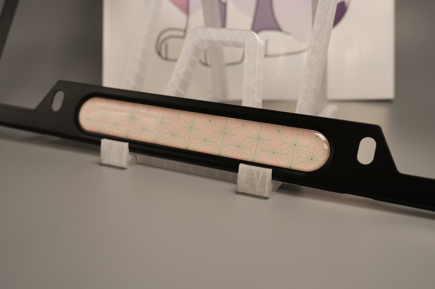 License plate frame aluminum - Demon slayer Nezunko cloth pattern