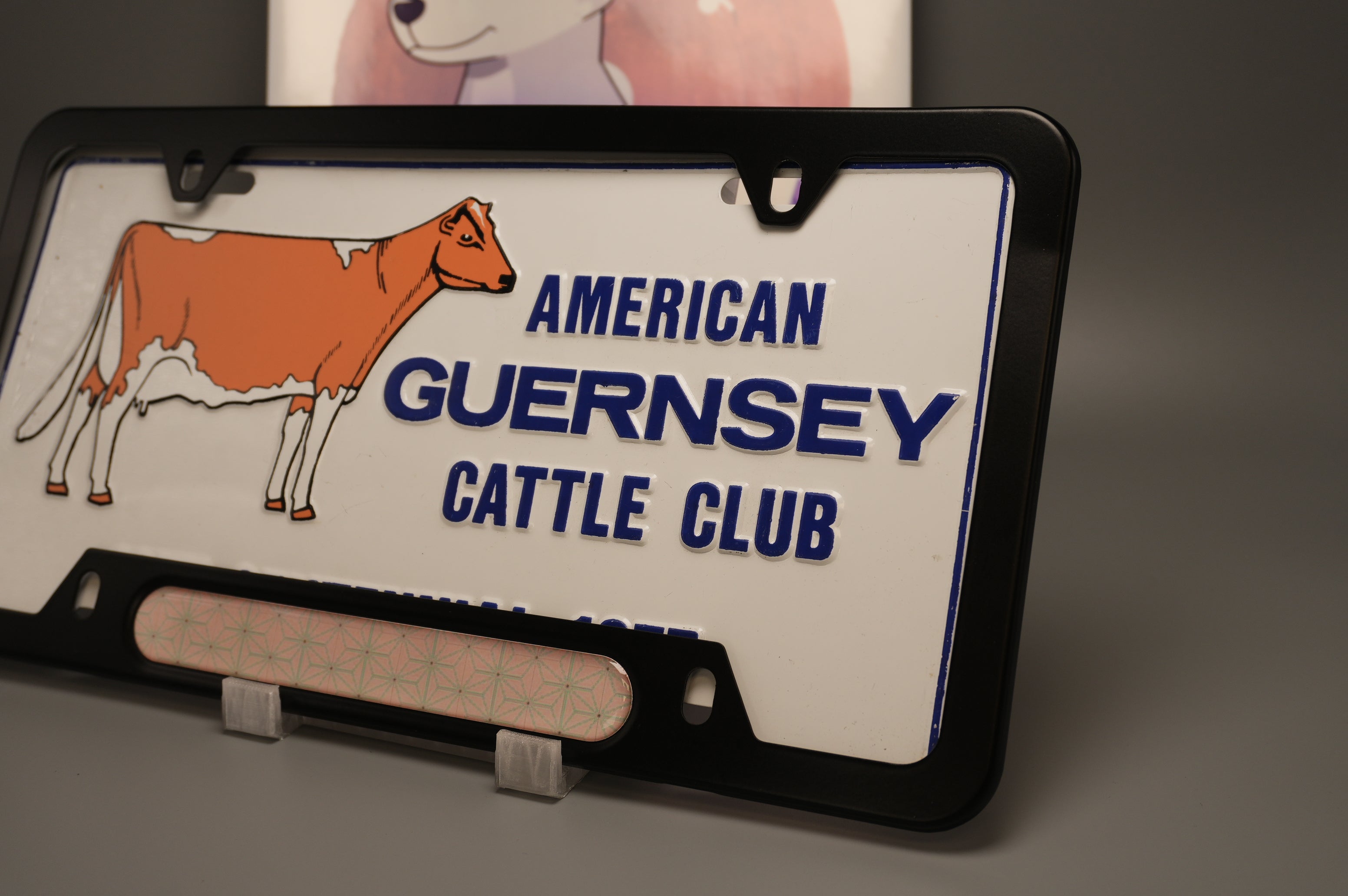 License plate frame aluminum -  Nezunko cloth pattern