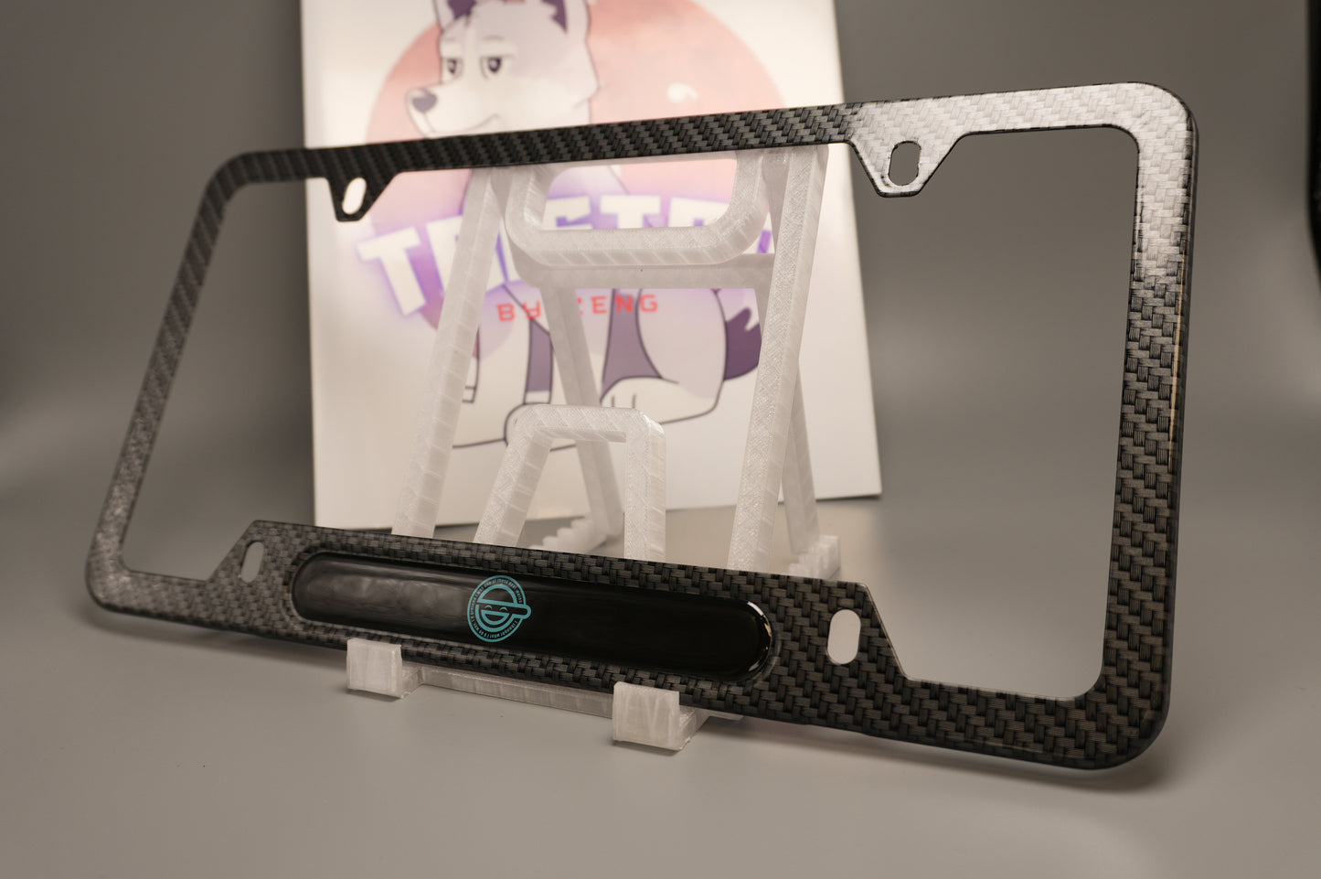 License plate frame aluminum - Laughing man - Ghost in a shell