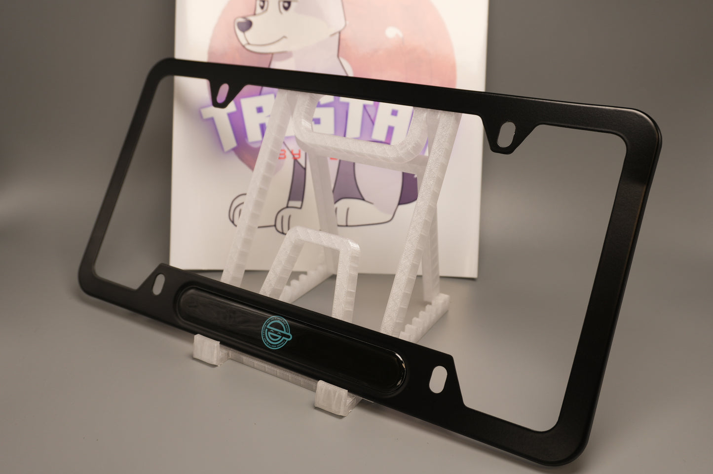 License plate frame aluminum - Laughing man - Ghost in a shell