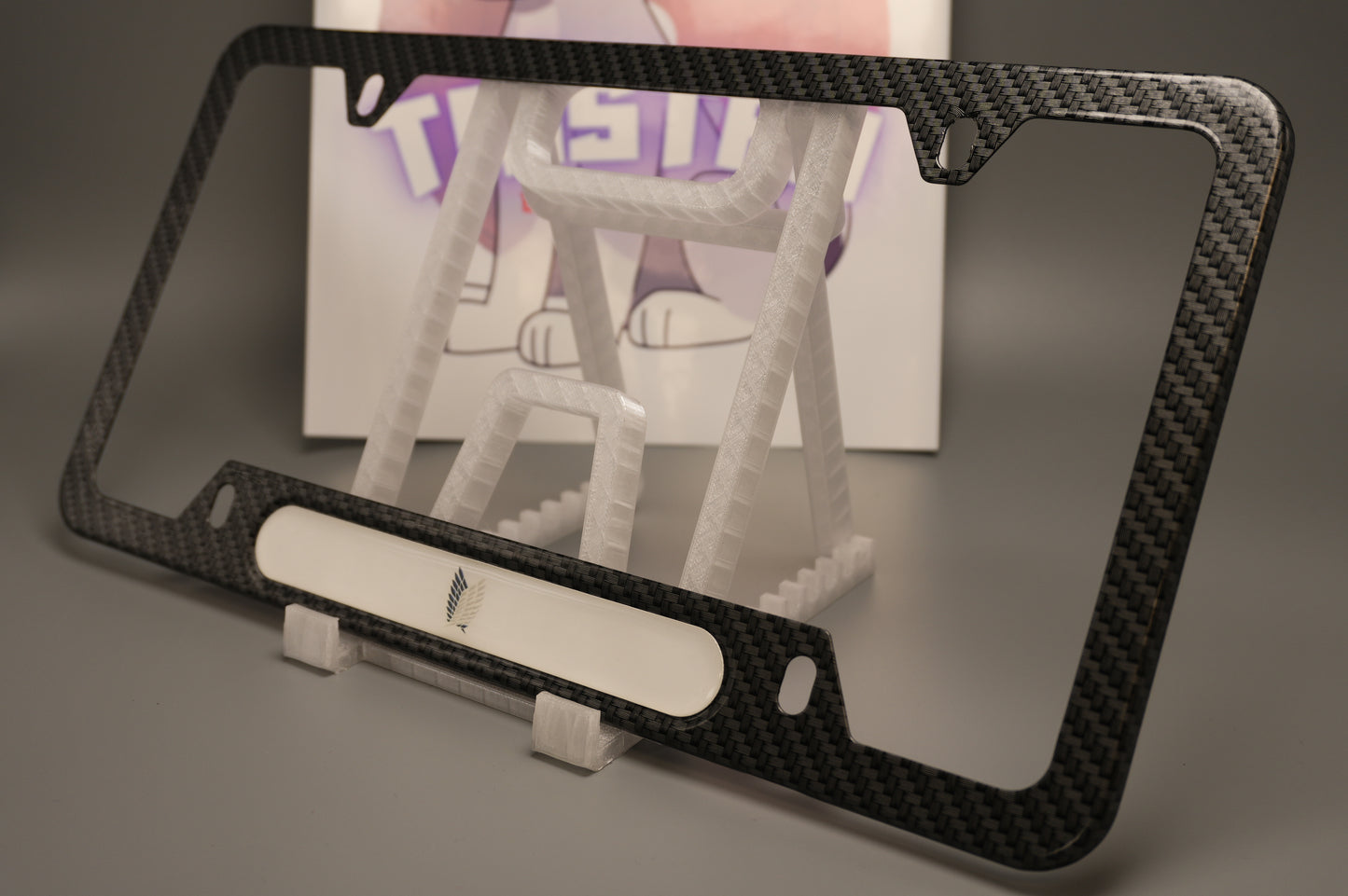 License plate frame aluminum - wings of freedom - attack on titan