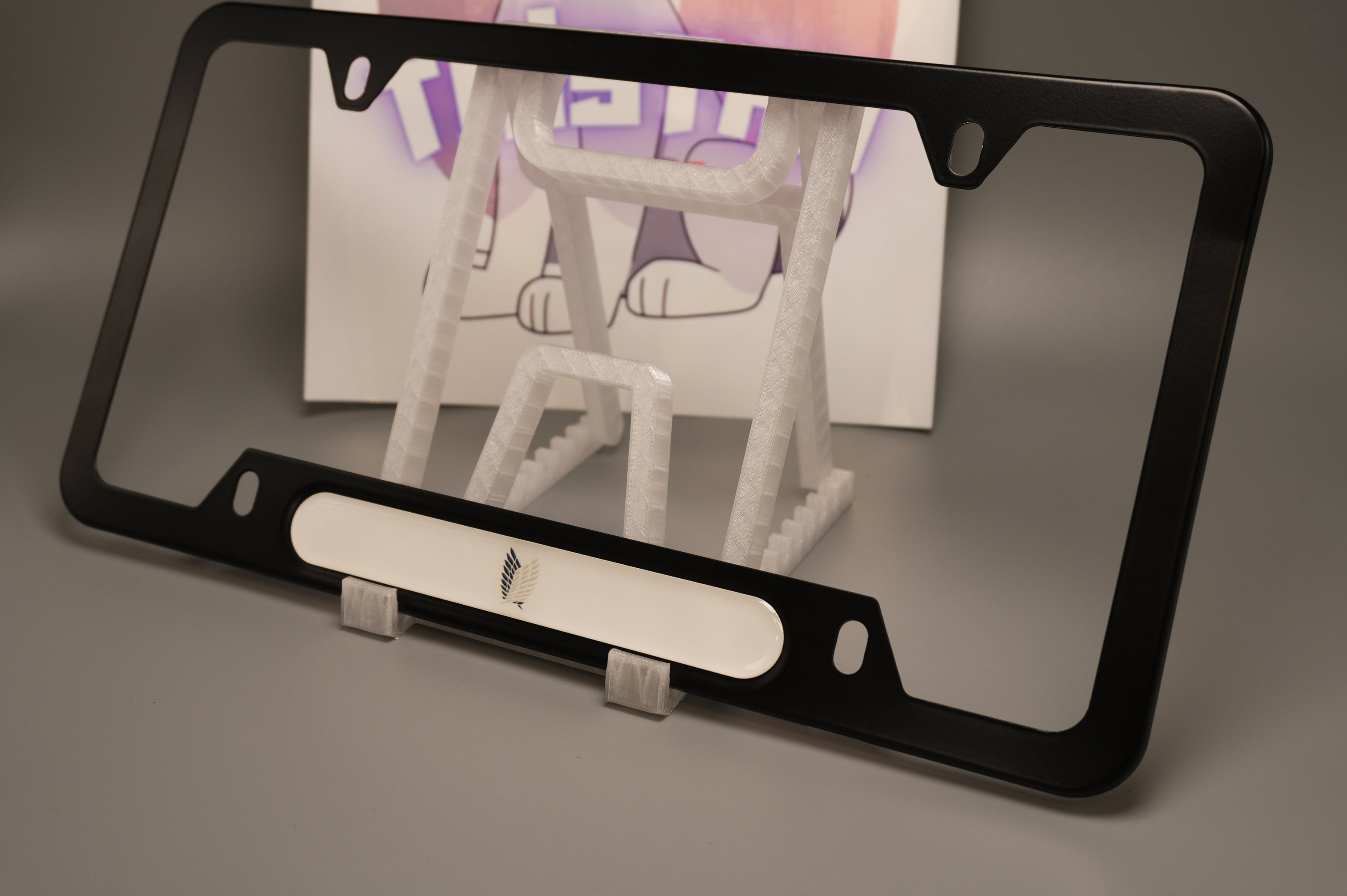 License plate frame aluminum - wings of freedom - attack on titan