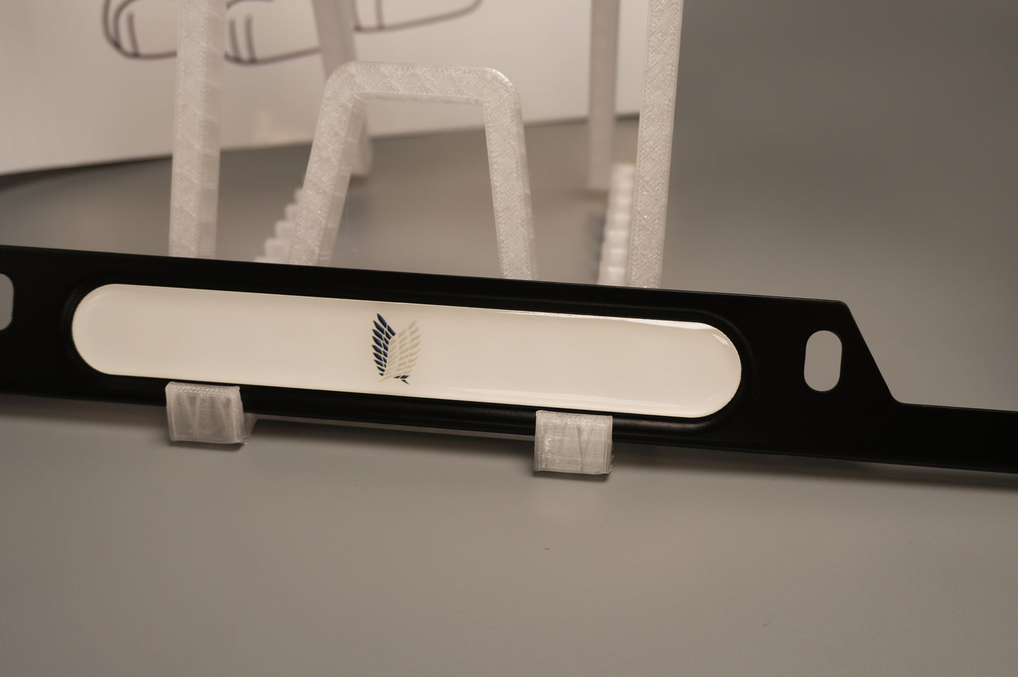 License plate frame aluminum - wings of freedom - attack on titan