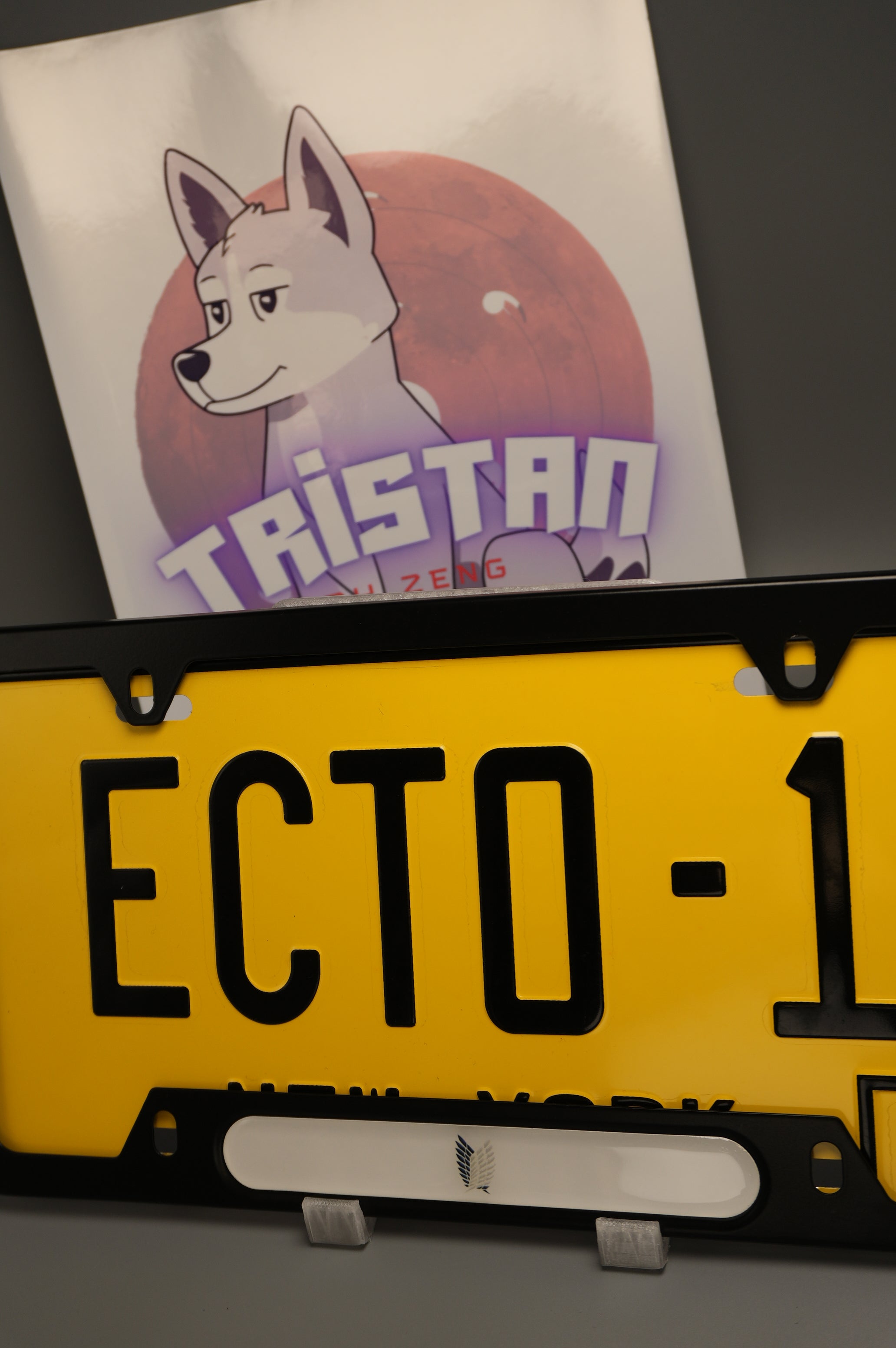 License plate frame aluminum - wings of freedom - attack on titan