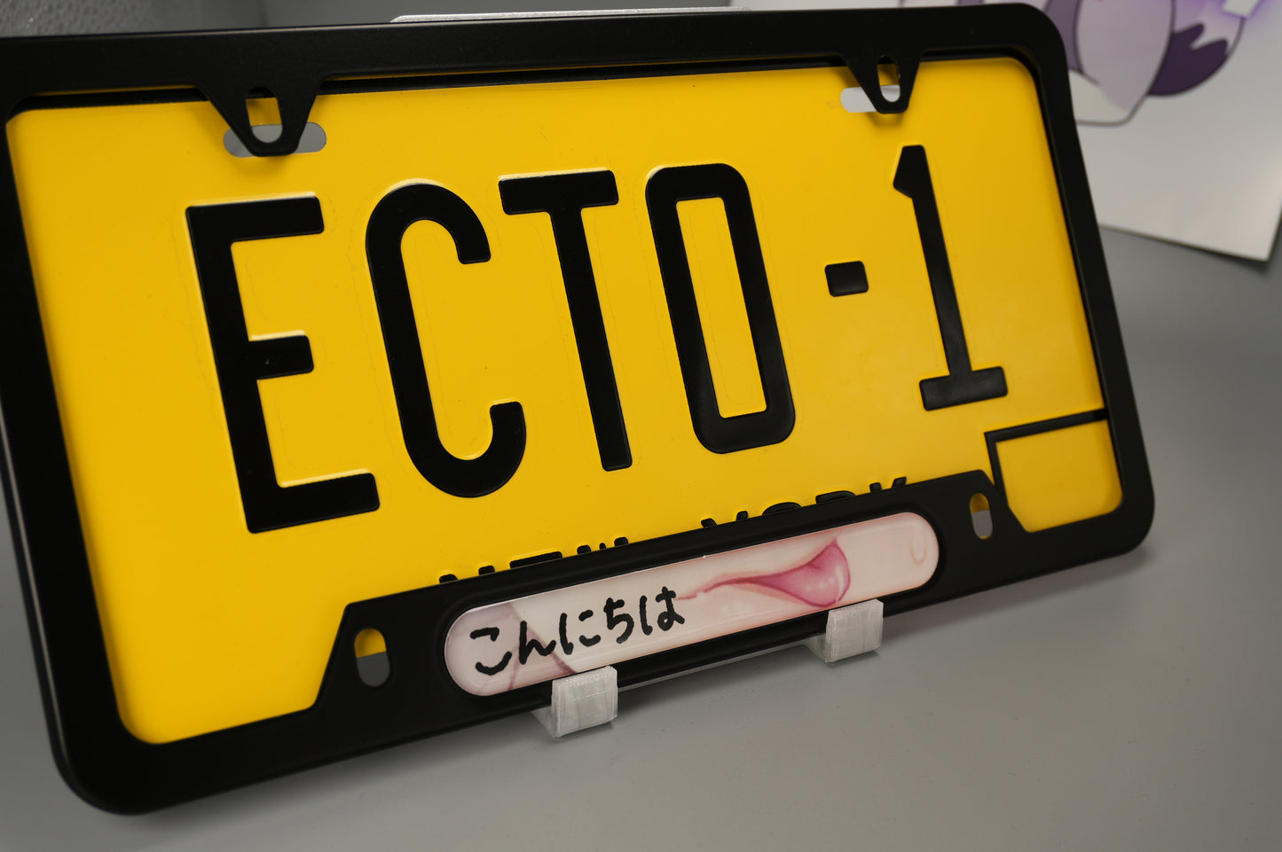 License plate frame aluminum - Anime hentai tongue licking