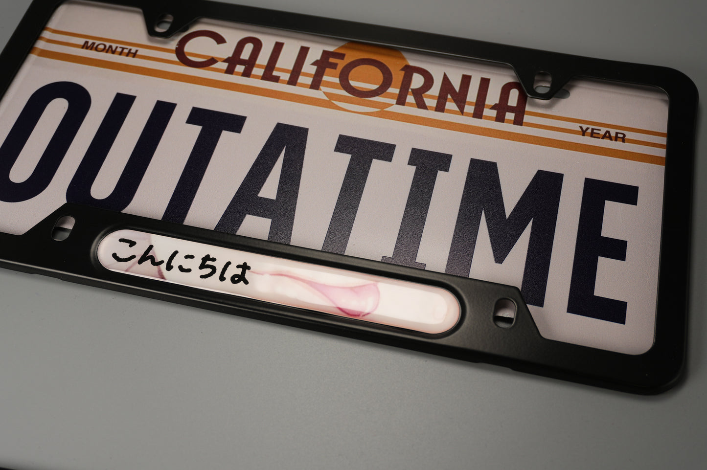 License plate frame aluminum - Anime hentai tongue licking