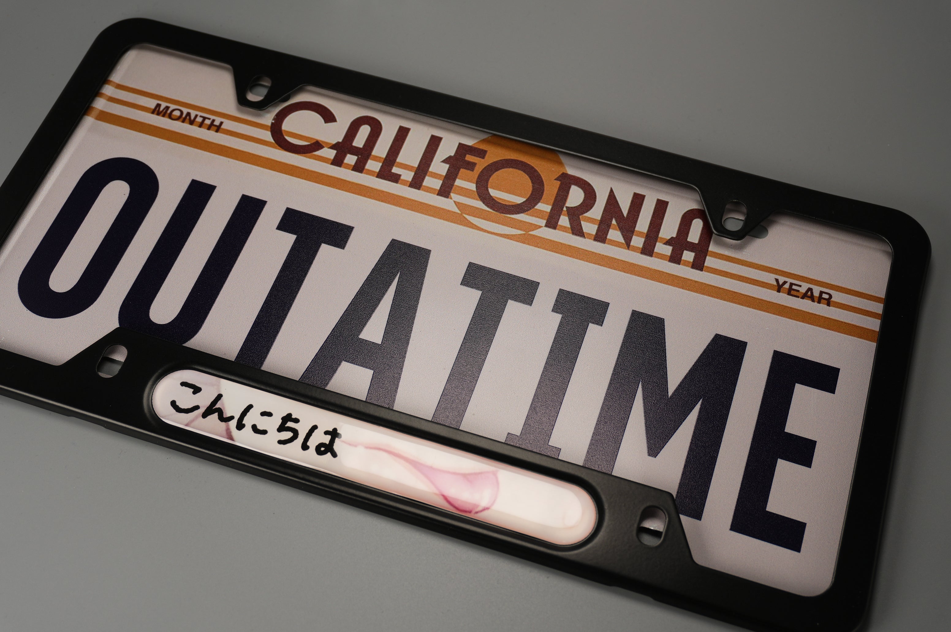 License plate frame aluminum - Anime hentai tongue licking