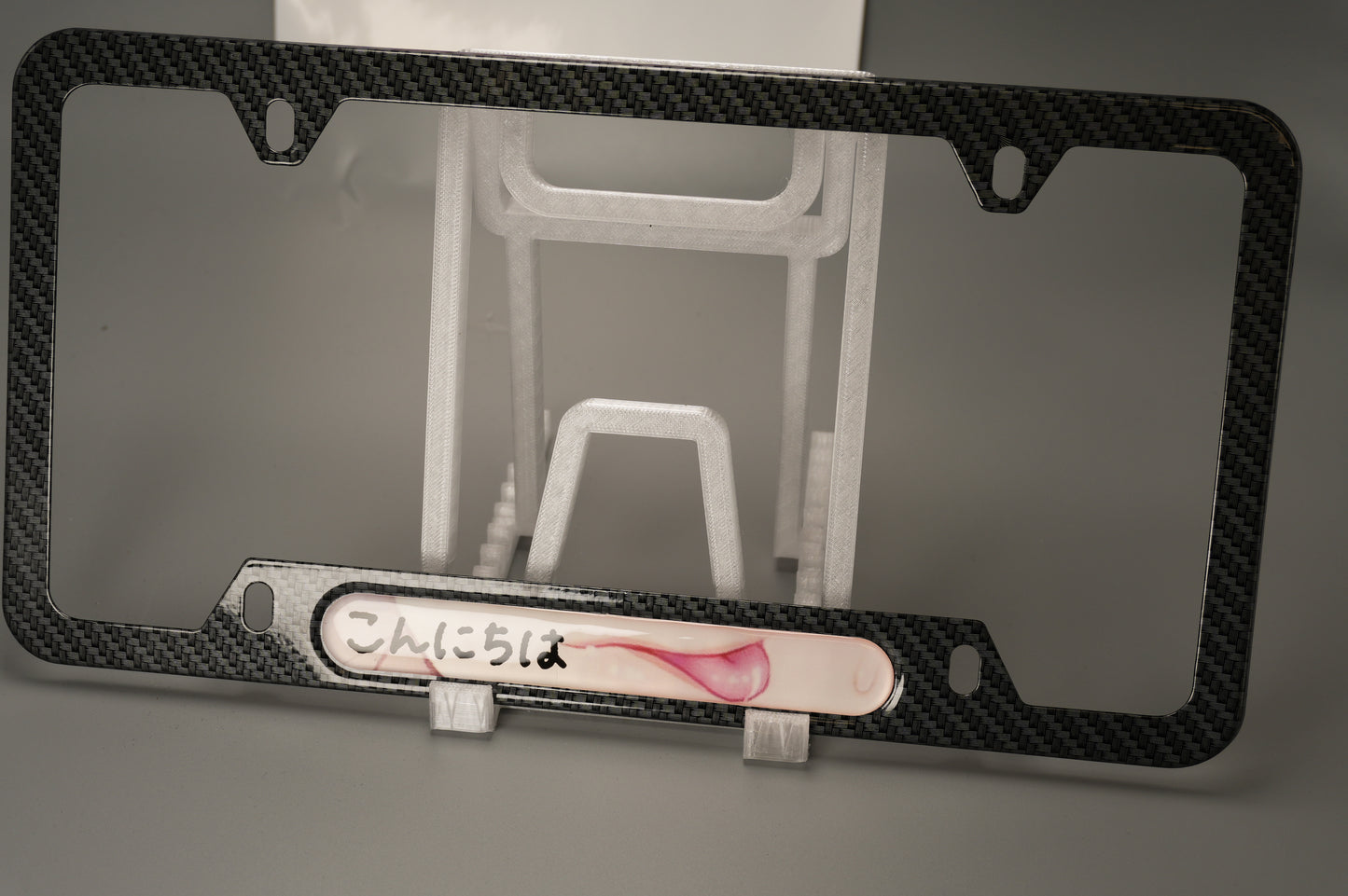 License plate frame aluminum - Anime hentai tongue licking