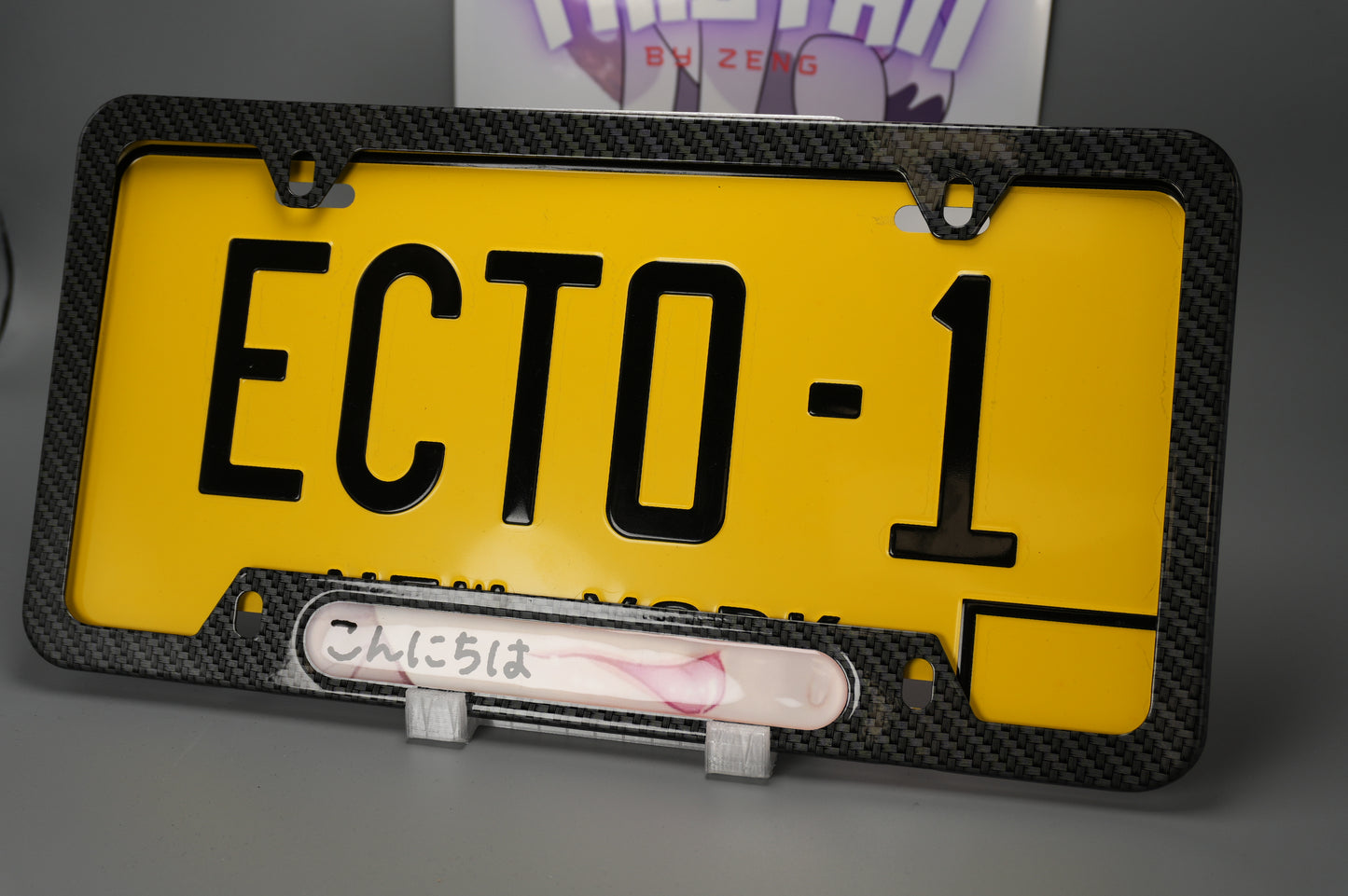 License plate frame aluminum - Anime hentai tongue licking