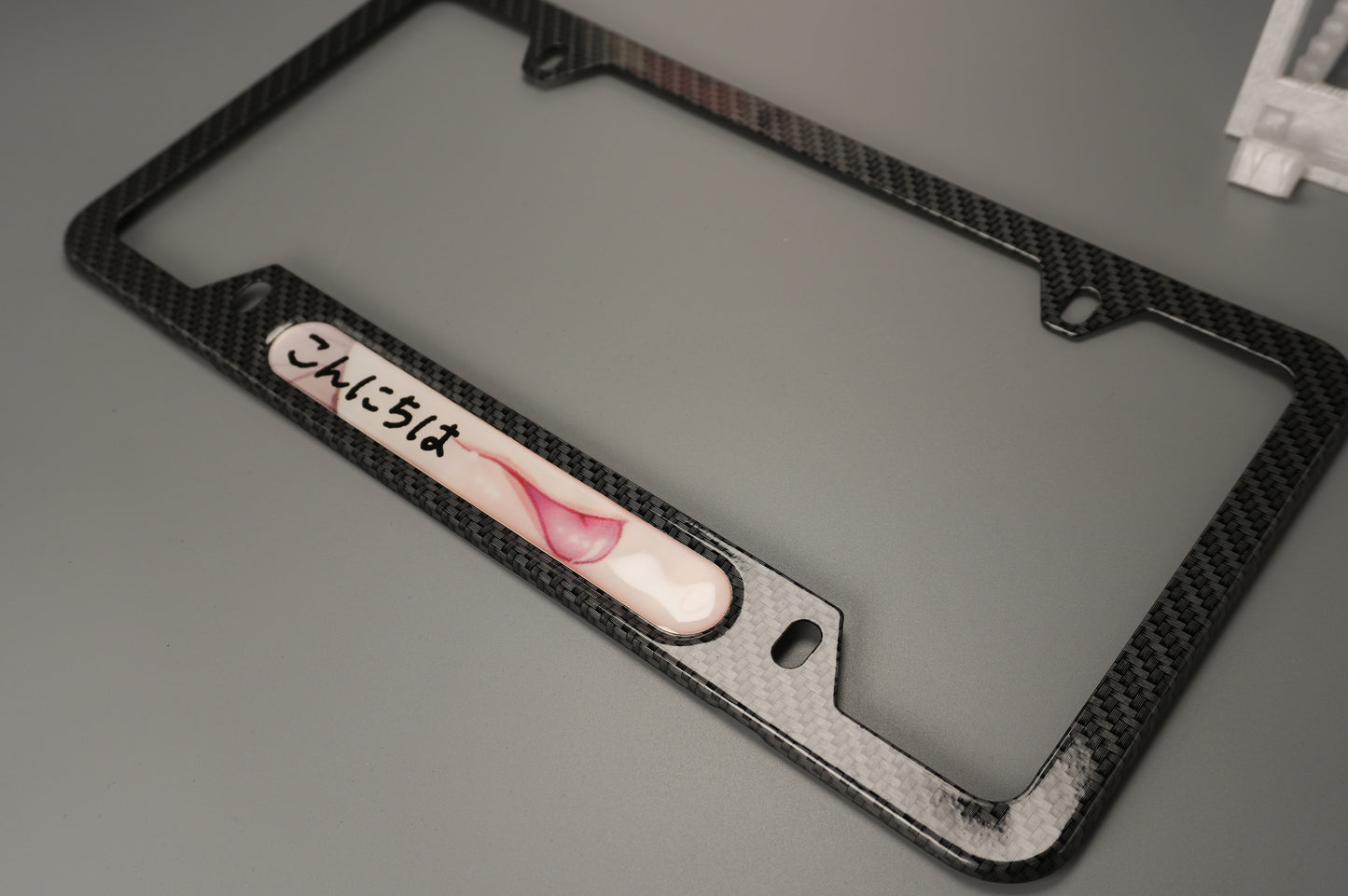 License plate frame aluminum - Anime hentai tongue licking