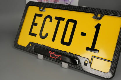License plate frame aluminum CEL - LOW OIL