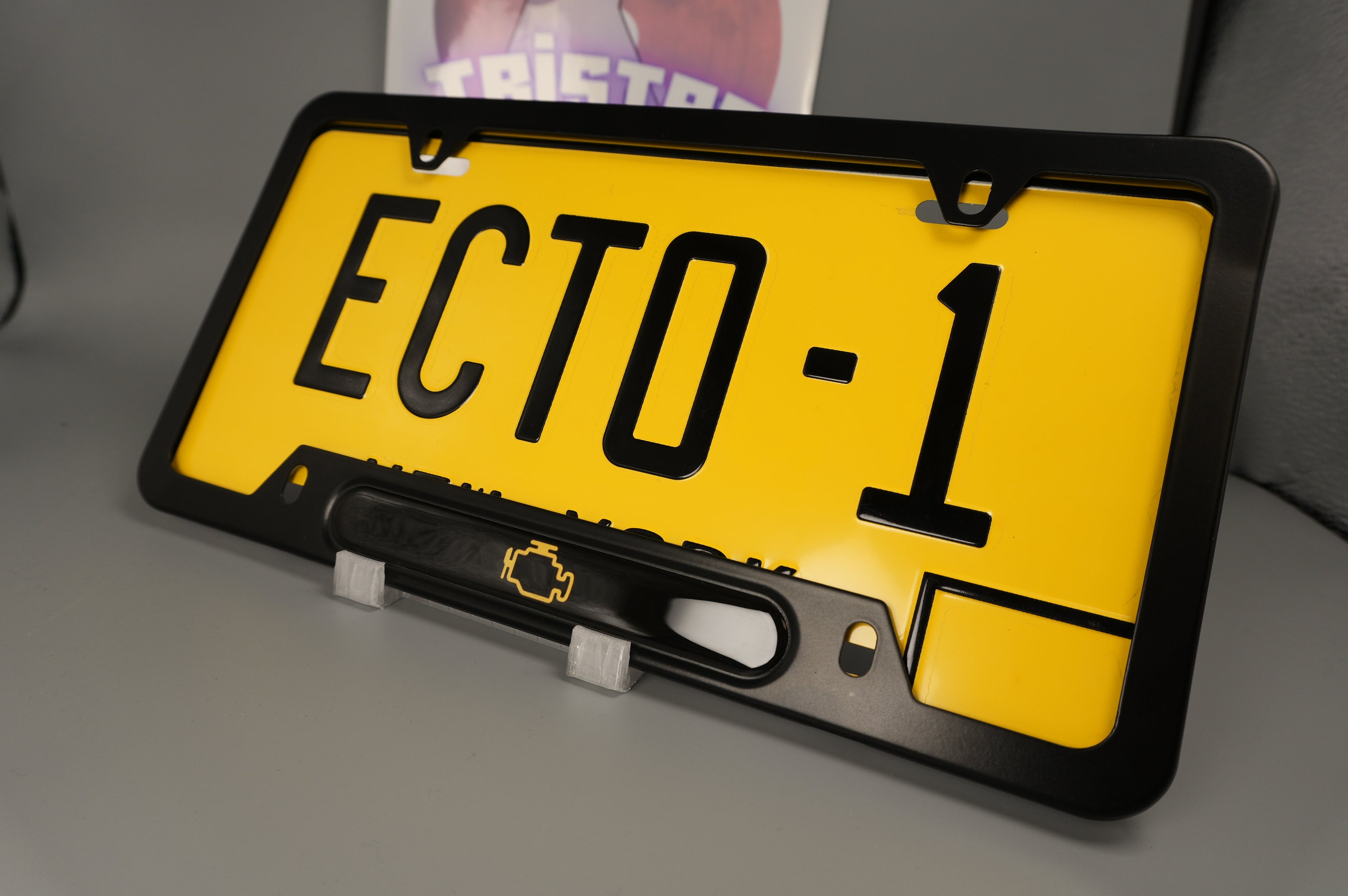 License plate frame aluminum CEL - Engine light logo