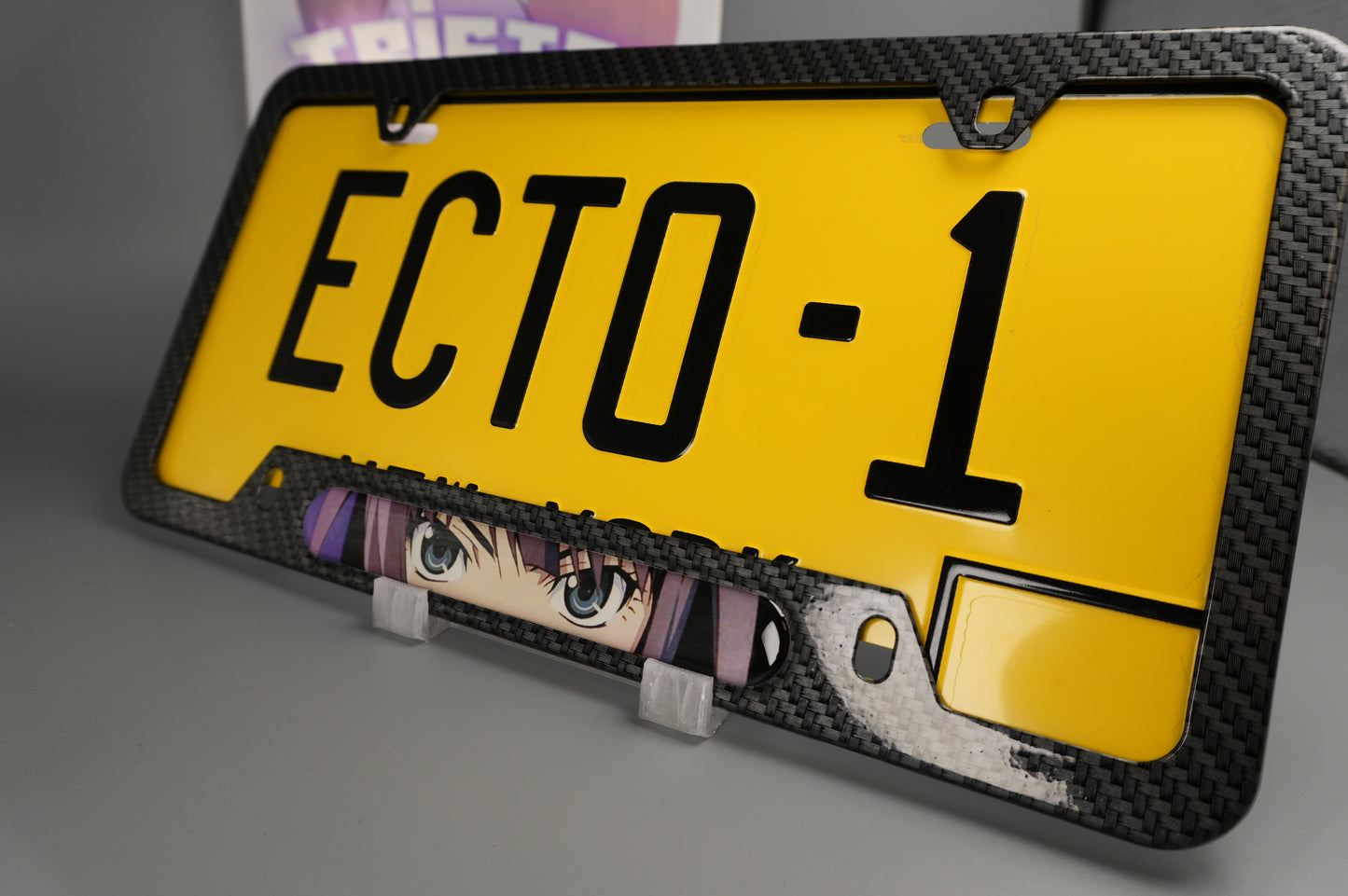 License plate frame aluminum Anime - Hitagi Senjougahara ( 戦場ヶ原 せんじょうがはら ひたぎ, Senjōgahara Hitagi)