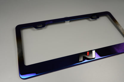 License Plate Frame Hyundai N  for Elantra N Kona N Veloster N Neo Chrome or Ti