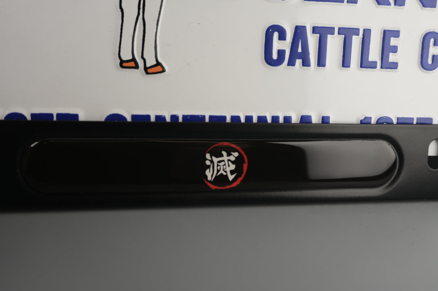 License Plate Frame team 滅 which means “to obliterate”