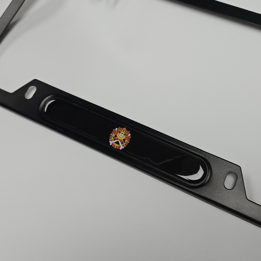 Anime One Piece Jolly Roger Flag on thousand sunny   aluminum License plate frame (Copy)
