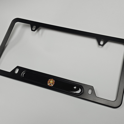 Anime One Piece Jolly Roger Flag on thousand sunny   aluminum License plate frame (Copy)